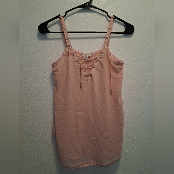 Guess Light Pink Sheer Flowy Top - Picture 1 of 8